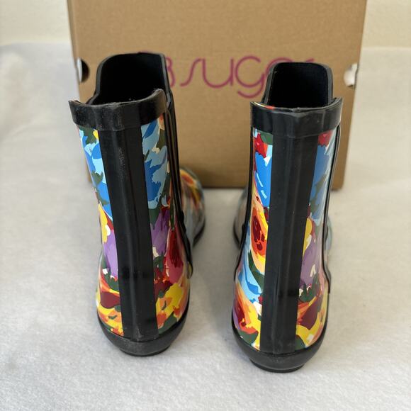 Rain Boots Womens Muti Color Floral Ankle Booties Waterproof Size 7‎ M - Picture 5 of 7